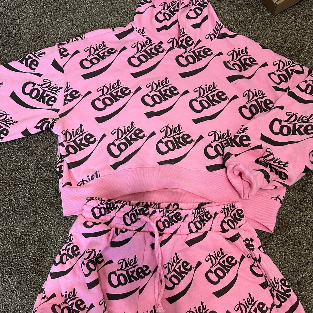 Coca Cola Pink Hoodie and Shorts Set